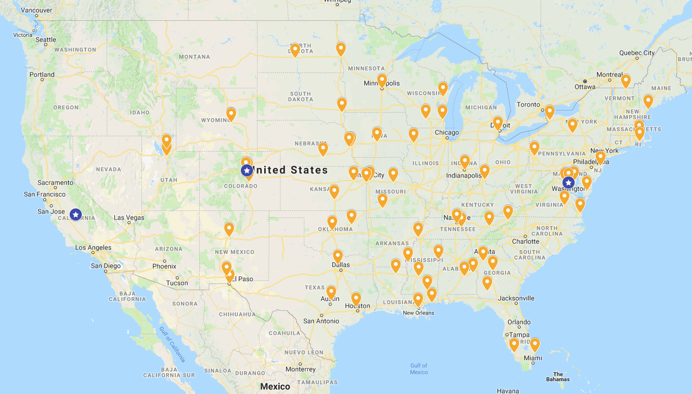 Map of Broker Coverage